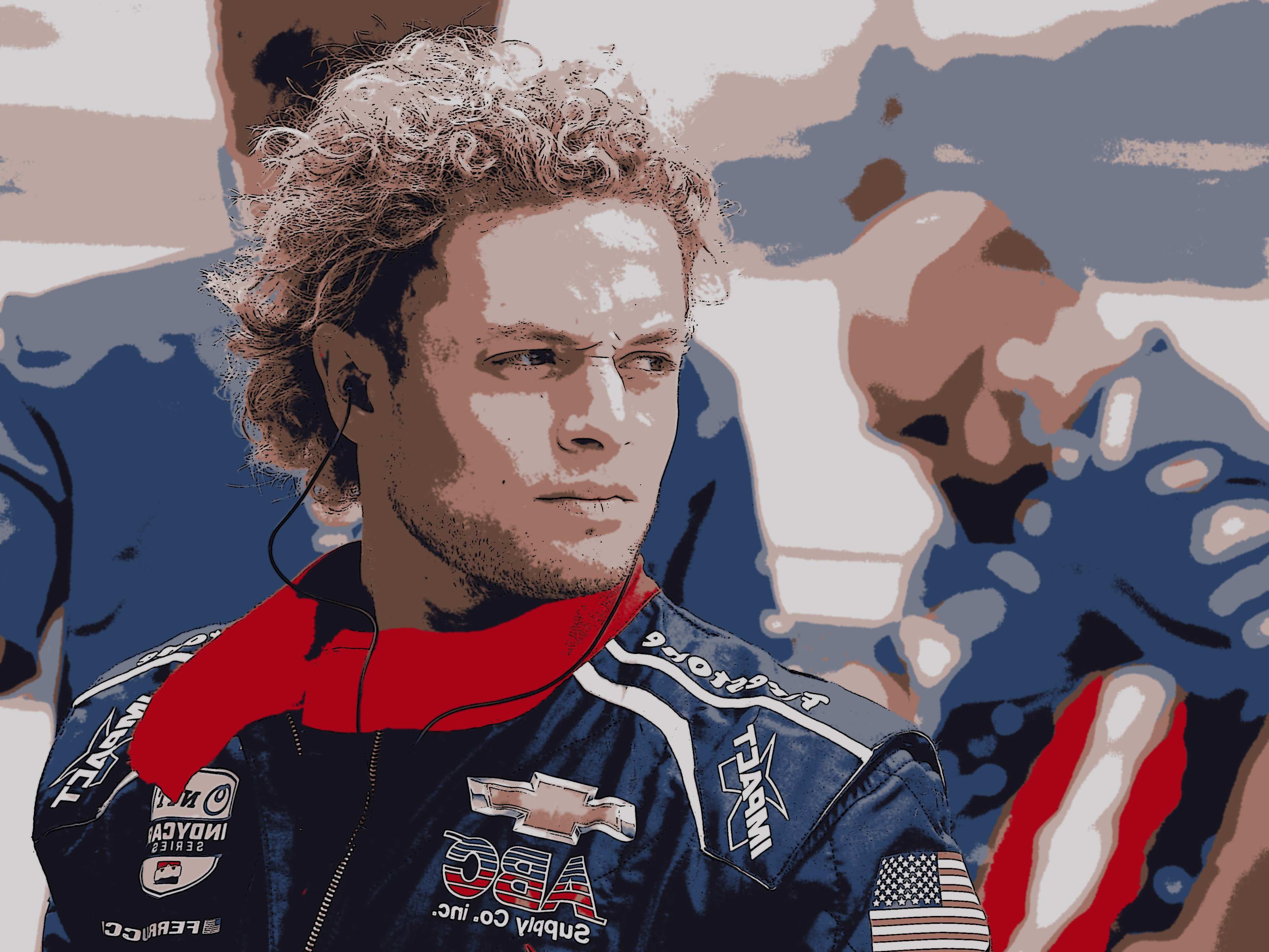 O carro de Santino Ferrucci marcado durante...