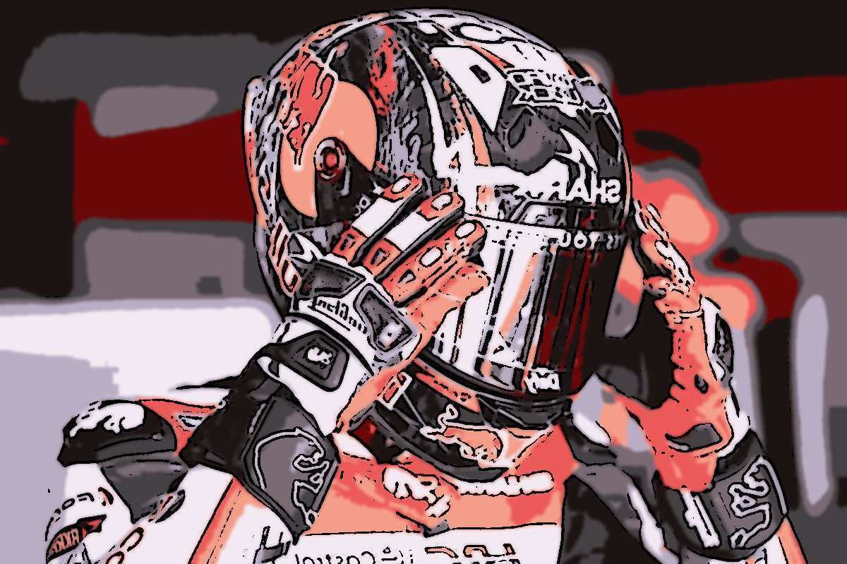 Johann Zarco em apuros na Aragon GP...